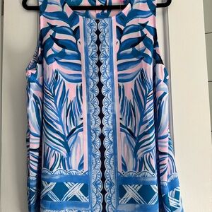 Blue and Pink Patterned Women's Top